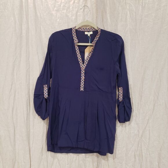 KORI America Blue with Orange and blue Print Trim NWT - Picture 1 of 8